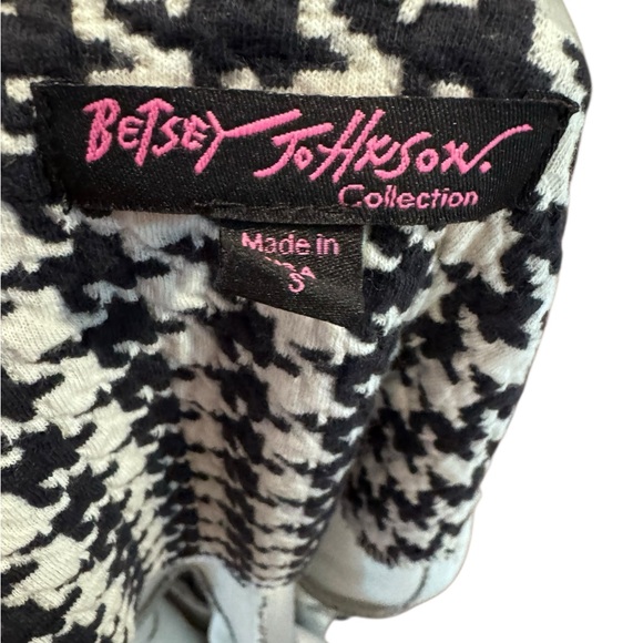 Betsey Johnson Black and White Houndstooth Long Sleeve Dress - Picture 5 of 6
